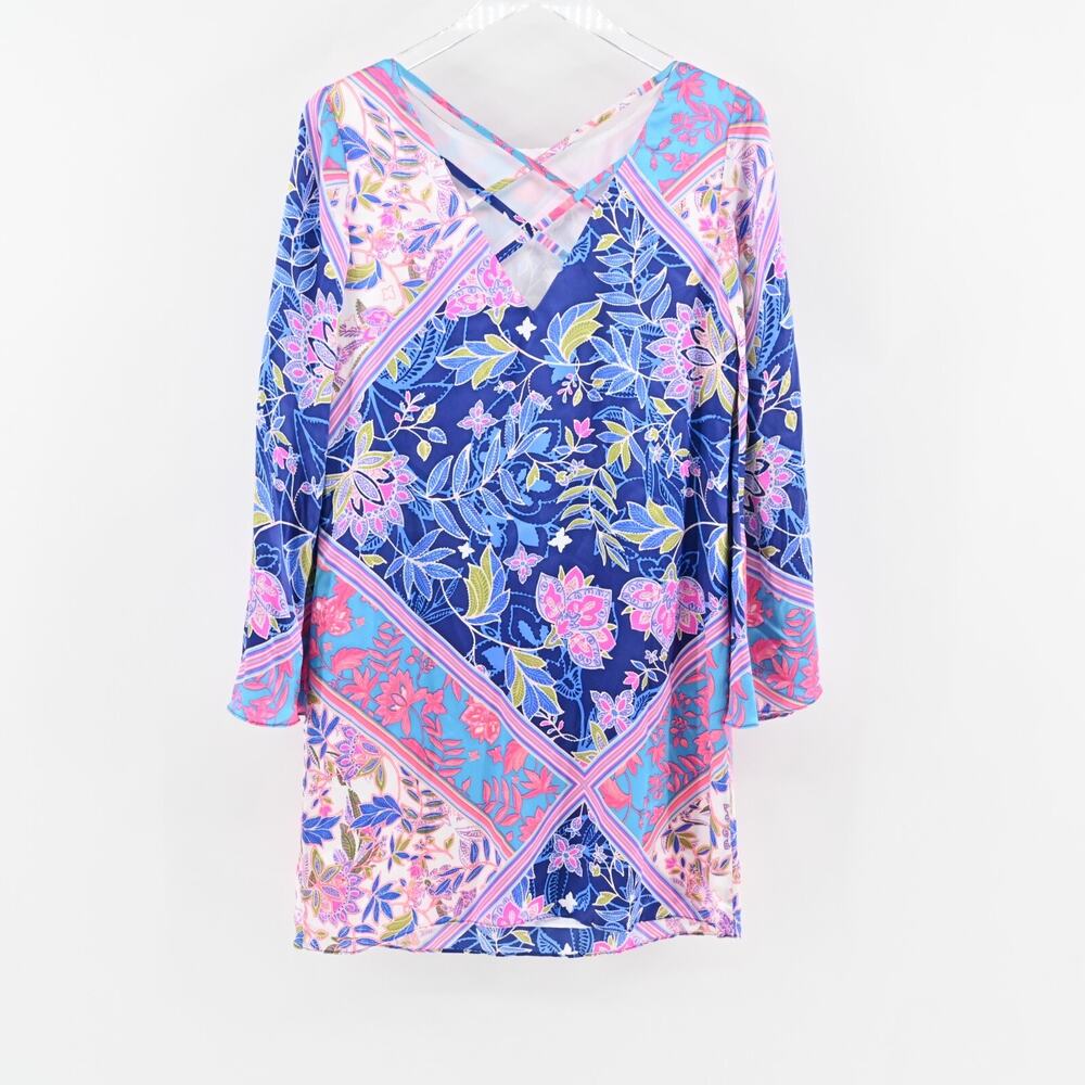 ALICE AND TRIXIE Dress‎ Sz XS Micah Silk Floral Print Long Sleeve Strappy Bright - Picture 5 of 12